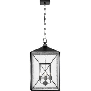 Caswell 4 Light 13.5 inch Powder Coated Black Outdoor Hanging Lantern